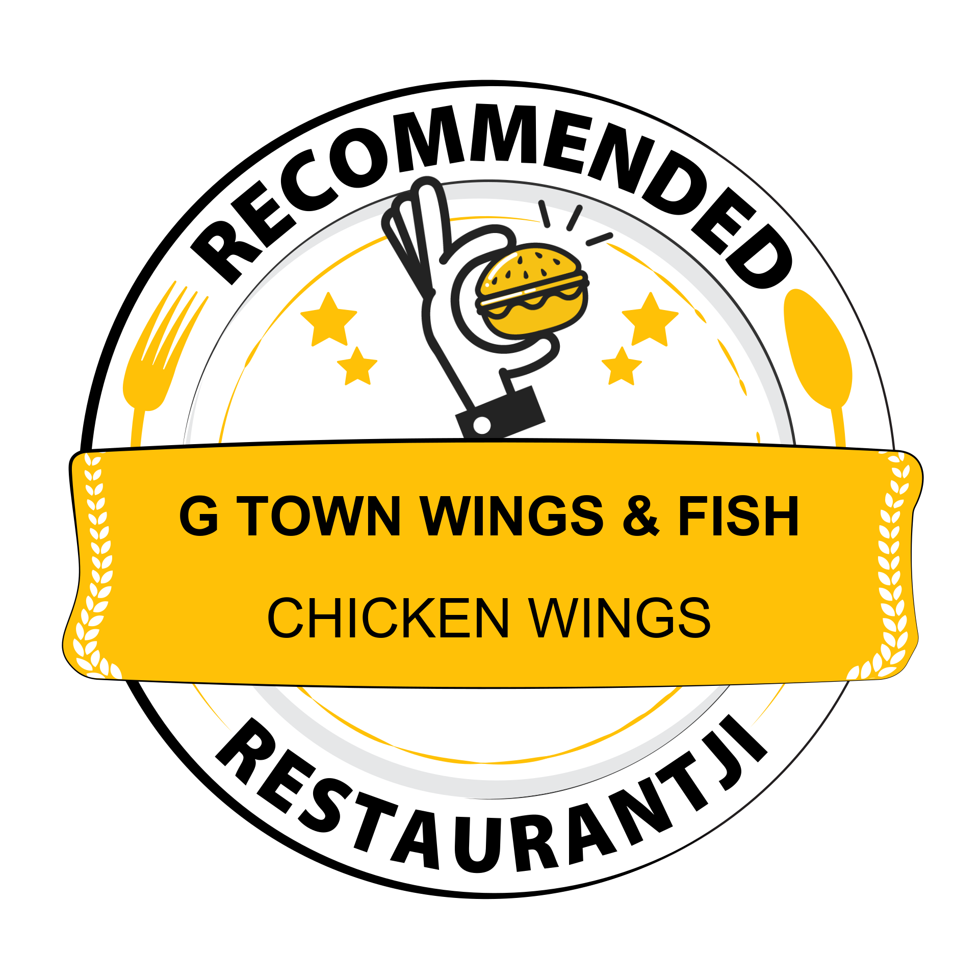 G Town Wings & Fish has earned accolades from Restaurantji - your dining guide to local food gems.