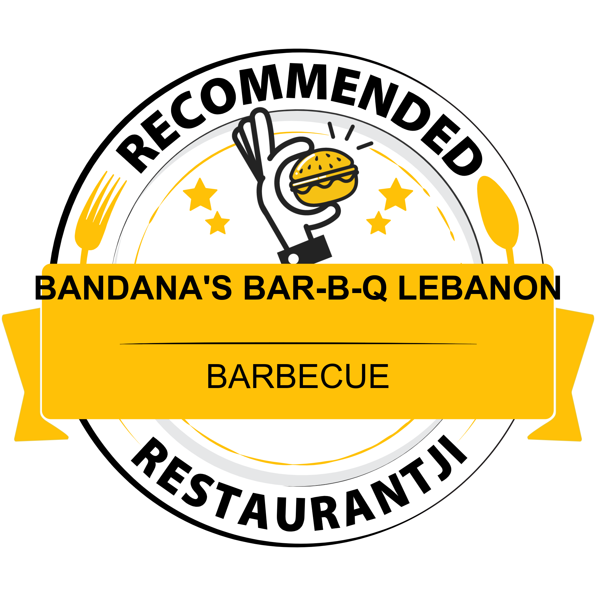 Bandana's Bar-B-Q Lebanon has earned accolades from Restaurantji - your dining guide to local food gems.