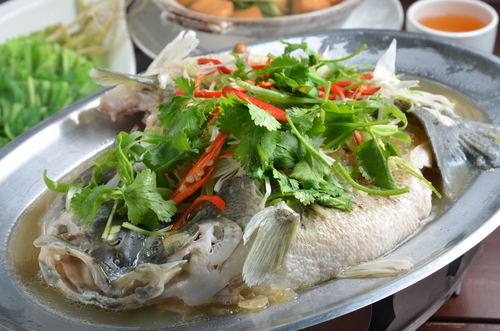 Whole Steamed Sea Bass